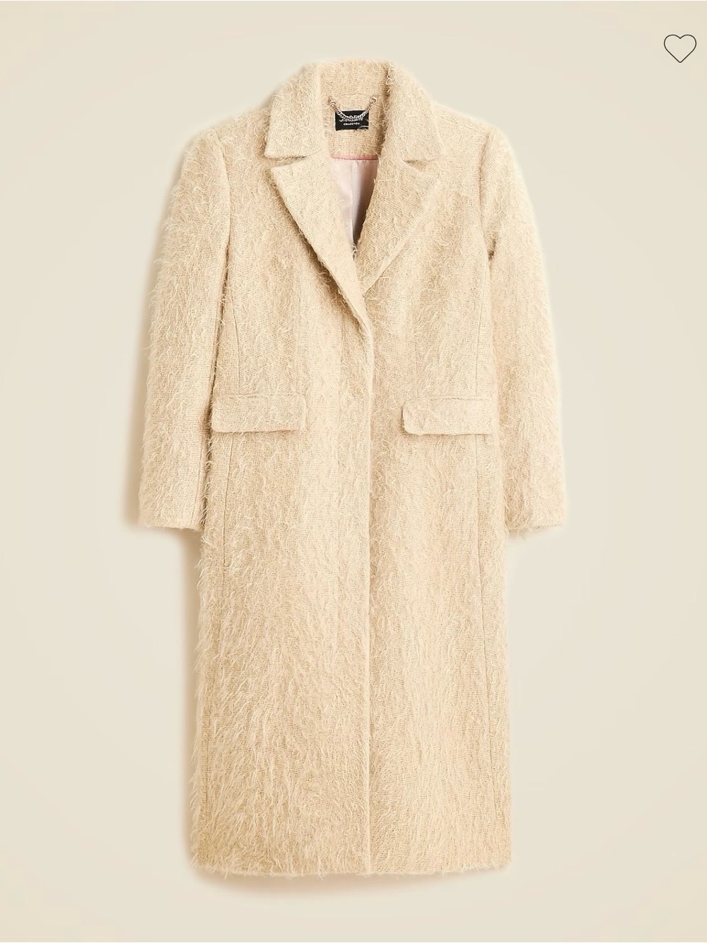 NWT J.Crew Collection Savoy Topcoat Brushed Wool Blend Coat 6 Oat Latte